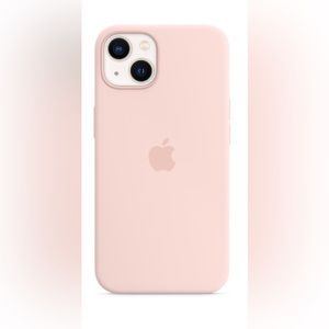 iPhone 13 silicone case pink color.